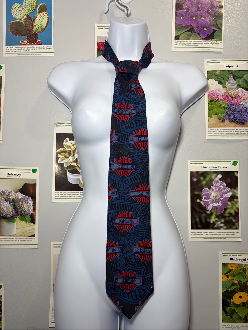 Harley-Davidson Navy Blue & Red Logo Silk-Blend Tie